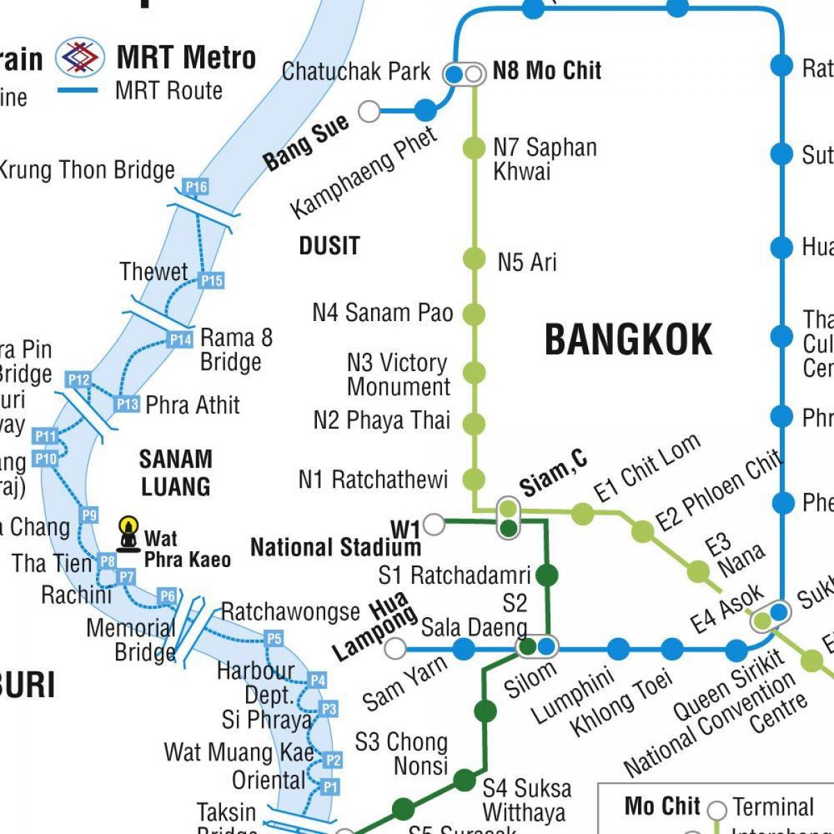 карта на бангкок метро и skytrain