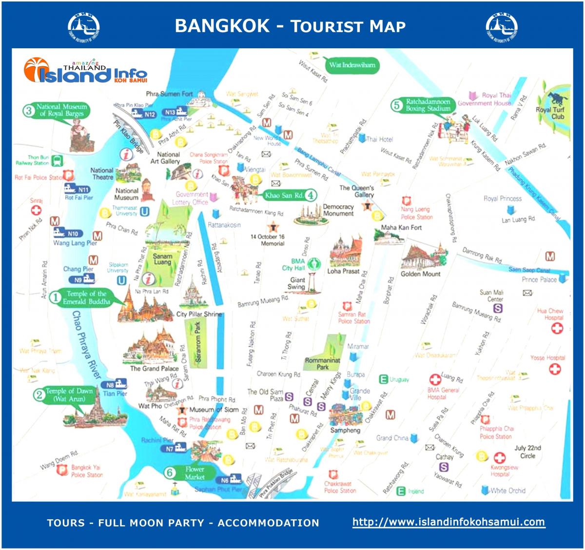 бангкок туристички водич мапа