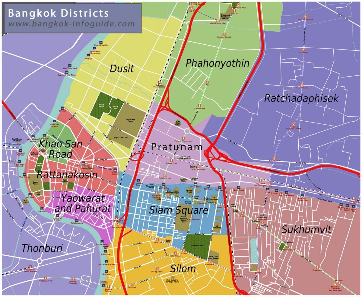 карта на бангкок и околните области