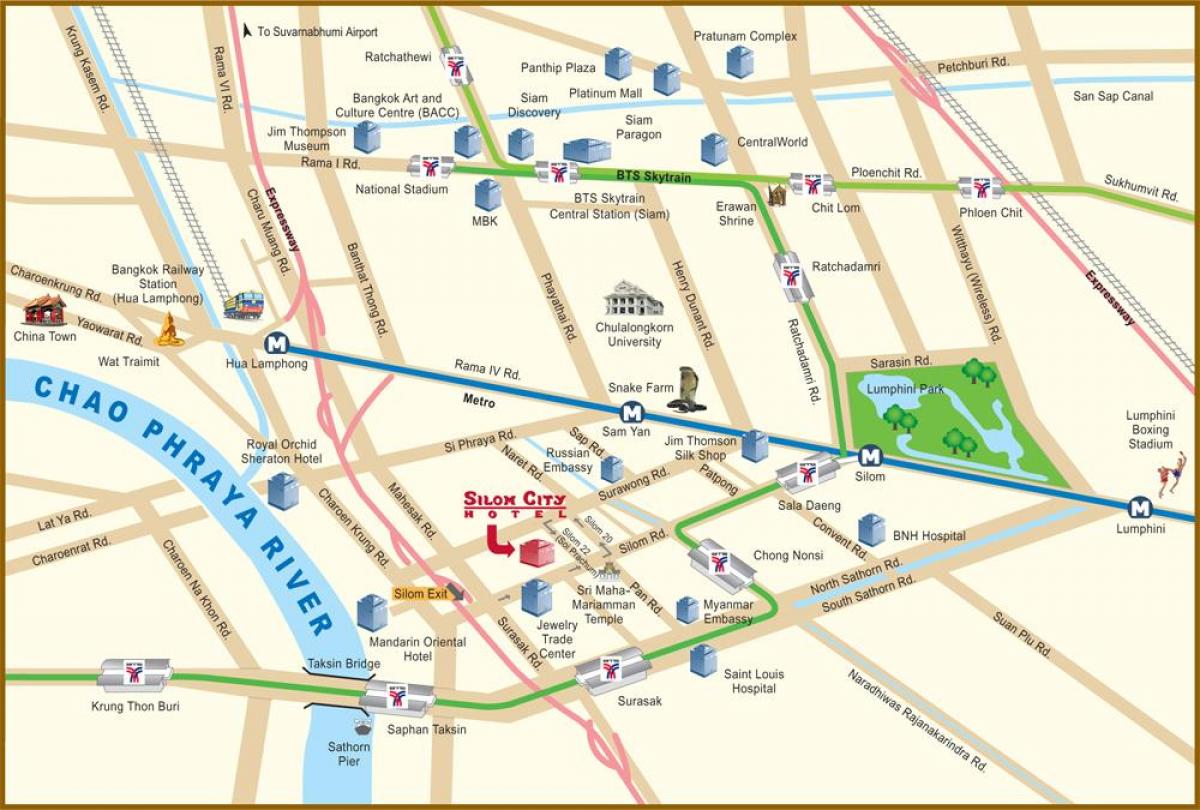 мапа на реката град бангкок
