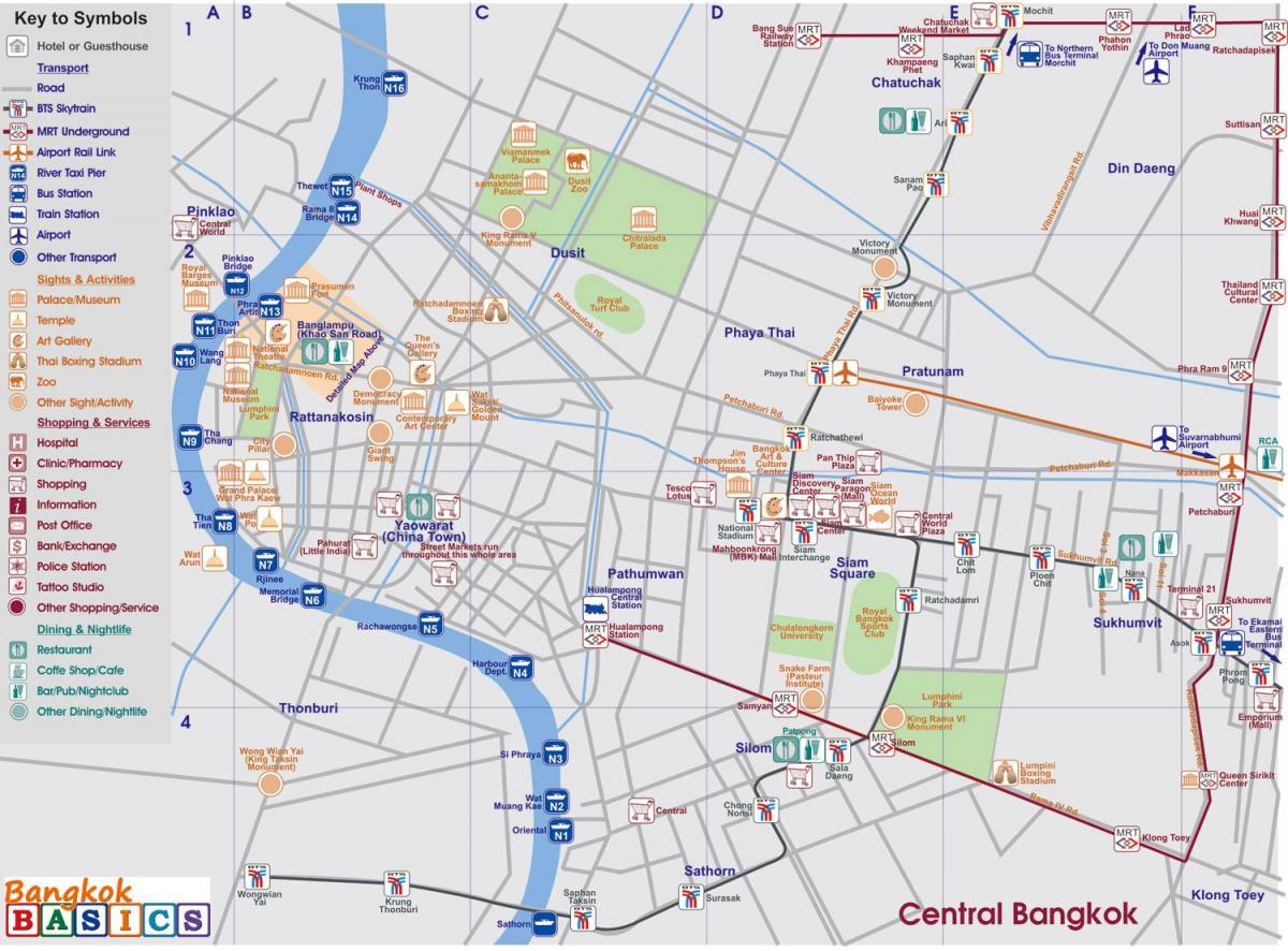 карта на централна бангкок