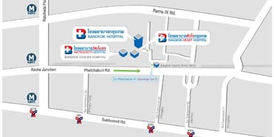 Карта на бангкок болница