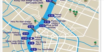 Карта на бангкок реката изразат брод