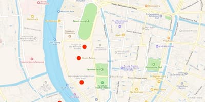 Карта на храмови во бангкок