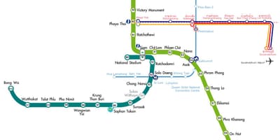 Бангкок аеродром skytrain мапа