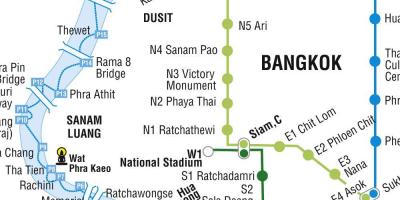 Карта на бангкок метро и skytrain