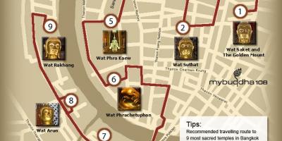 Карта на бангкок храмот турнеја